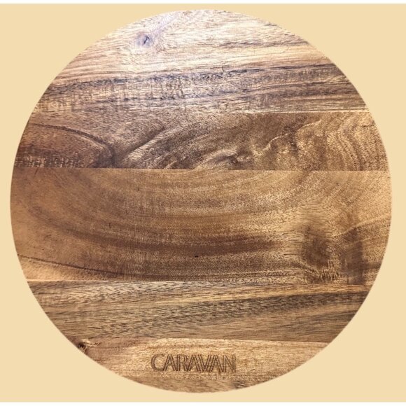 Caravan Wooden Lazy Susan 10.5" Diameter Rotating Turntable Acacia Wood EUC - Picture 1 of 7
